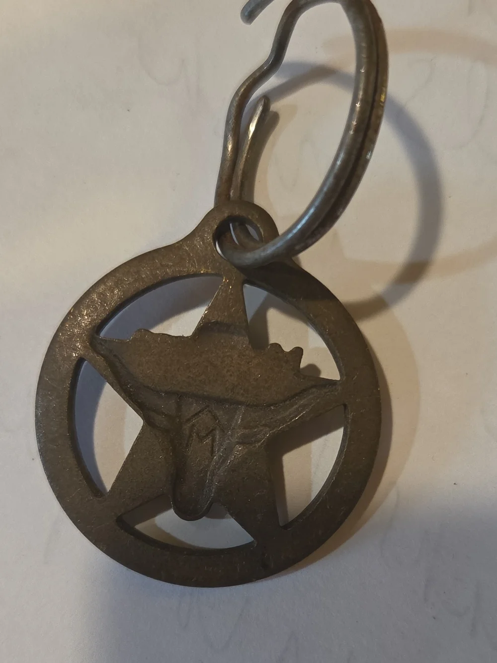 Marlboro Bronze Metal Detachable Keyring Bull Head & Star Charm Keychain